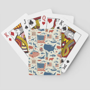 Patriotic Icons - Statue of Liberty, Flag (3) Playing Cards