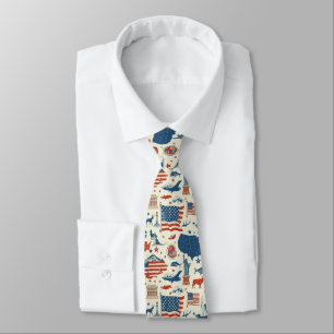 Patriotic Icons - Statue of Liberty, Flag (3) Tie