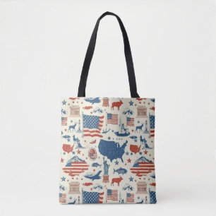 Patriotic Icons - Statue of Liberty, Flag (3) Tote Bag