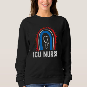 Patriotic Icu Intensive Care Unit Nurse Us Flag Ra Sweatshirt