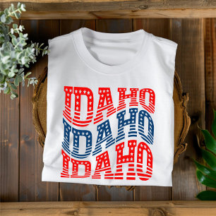 Patriotic Idaho Red and Blue Boho T-Shirt 