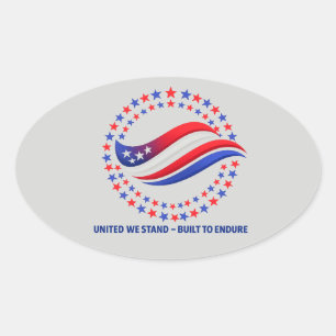 Patriotic Independence Day Apparel USA Stars Circl Oval Sticker