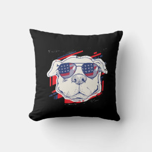Patriotic Independence Day Bulldog Lover Gifts Cushion