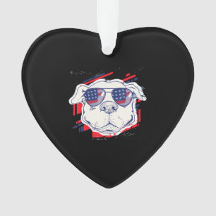 Patriotic Independence Day Bulldog Lover Gifts Ornament