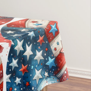Patriotic Independence Day   Fourth of July Tablecloth