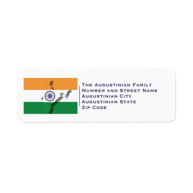 Patriotic | INDIA FLAG Return Address Label (Front)