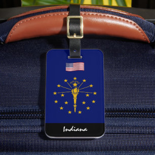 Patriotic Indiana Luggage Tags, USA, Indiana Flag Tag
