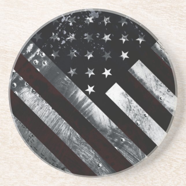 Patriotic Industrial American Flag Coaster (Front)