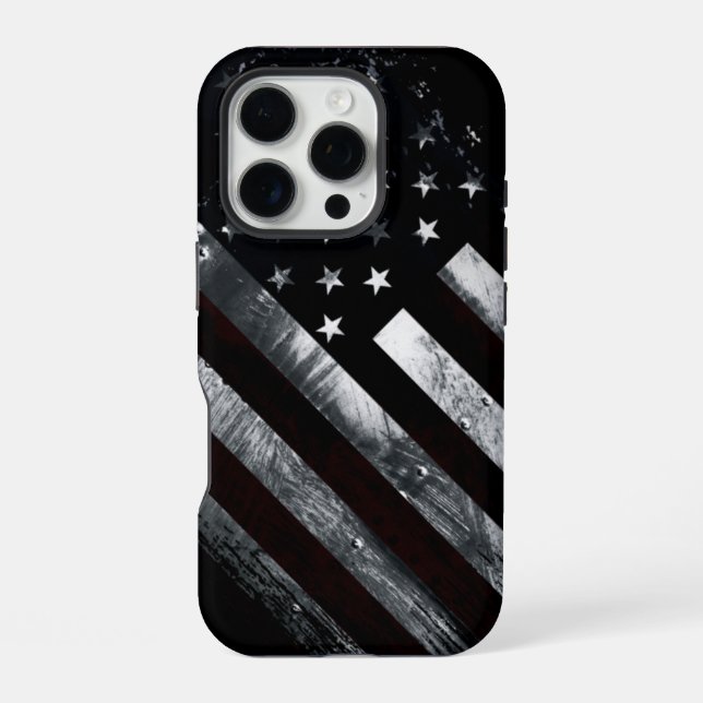 Patriotic Industrial American Flag iPhone Case (Back)