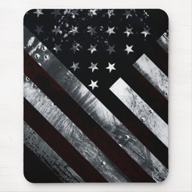 Patriotic Industrial American Flag Mouse Pad (Front)