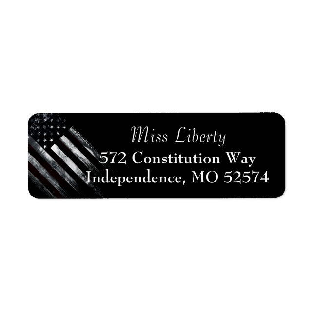 Patriotic Industrial American Flag Return Labels (Front)