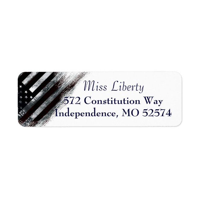 Patriotic Industrial American Flag Return Labels (Front)
