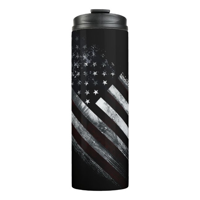 Patriotic Industrial American Flag Thermal Tumbler (Front)