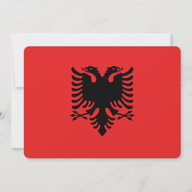 Patriotic  invitations with Flag of Albania (Front)
