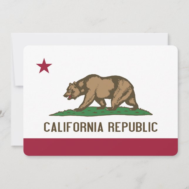 Patriotic invitations with Flag of California (Front)