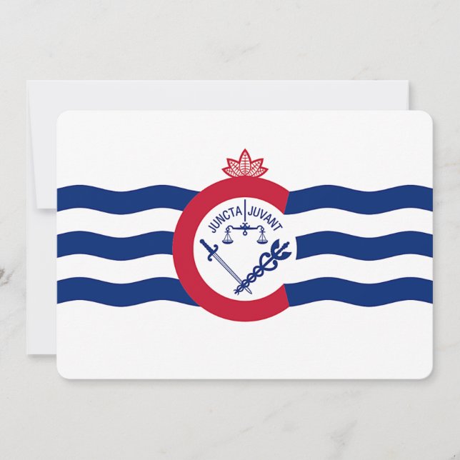 Patriotic  invitations with Flag of Cincinnati (Front)
