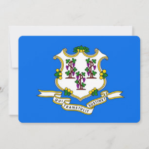 Patriotic invitations with Flag of Connecticut