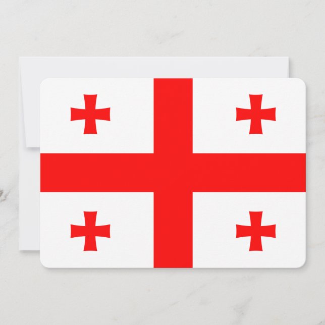 Patriotic  invitations with Flag of Georgia (Front)