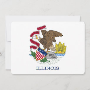 Patriotic invitations with Flag of Illinois
