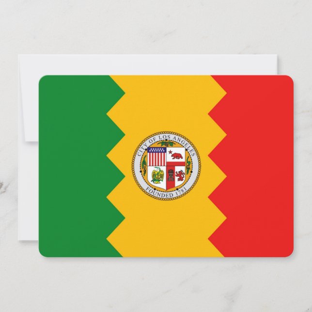 Patriotic invitations with Flag of Los Angeles (Front)