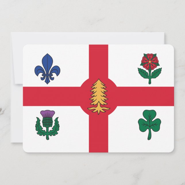 Patriotic  invitations with Flag of Montreal (Front)