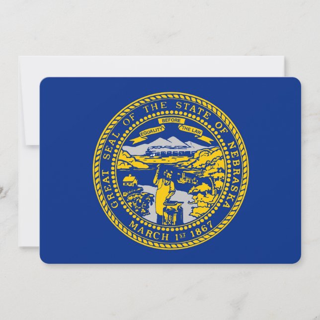 Patriotic invitations with Flag of Nebraska (Front)