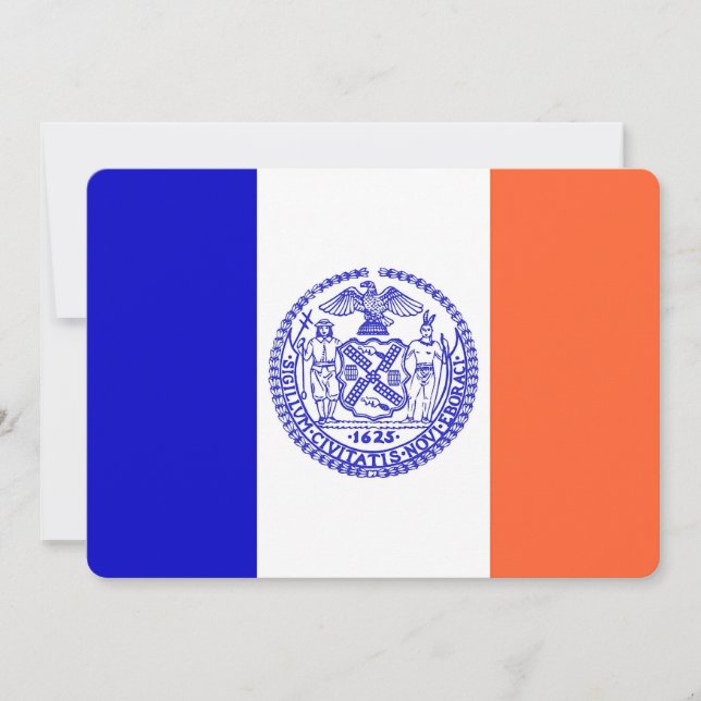 Patriotic invitations with Flag of New York City (Front)