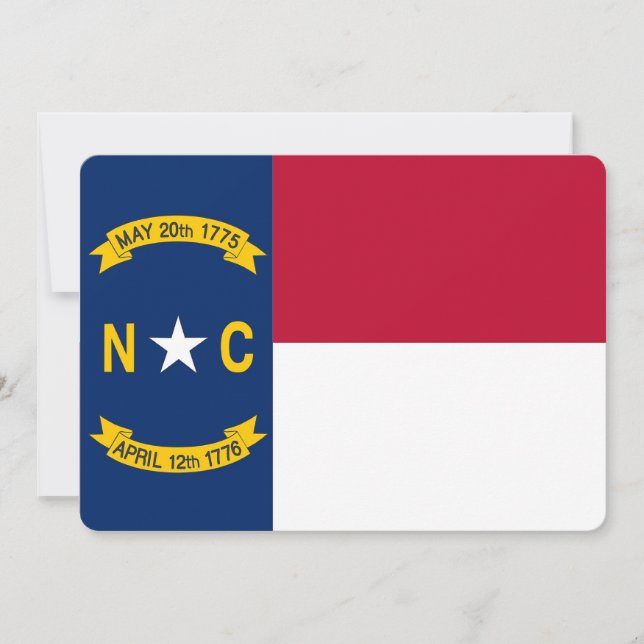 Patriotic invitations with Flag of North Carolina (Front)