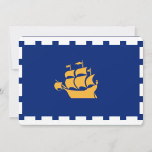 Patriotic  invitations with Flag of Quebec City