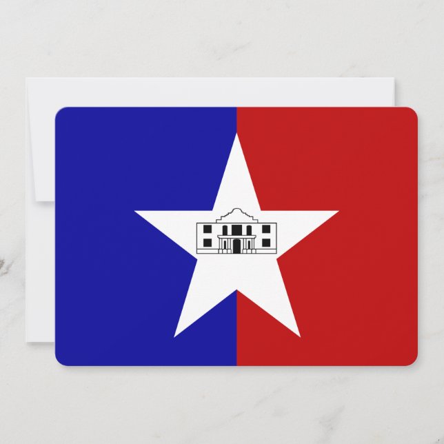 Patriotic  invitations with Flag of San Antonio (Front)