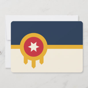 Patriotic  invitations with Flag of Tulsa City