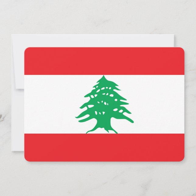 Patriotic invitations with Lebanon Flag (Front)