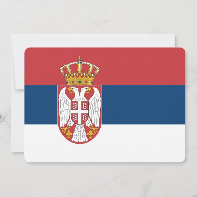 Patriotic invitations with Serbia Flag (Front)
