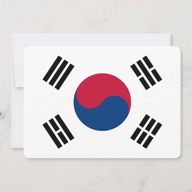 Patriotic invitations with South Korea Flag (Front)