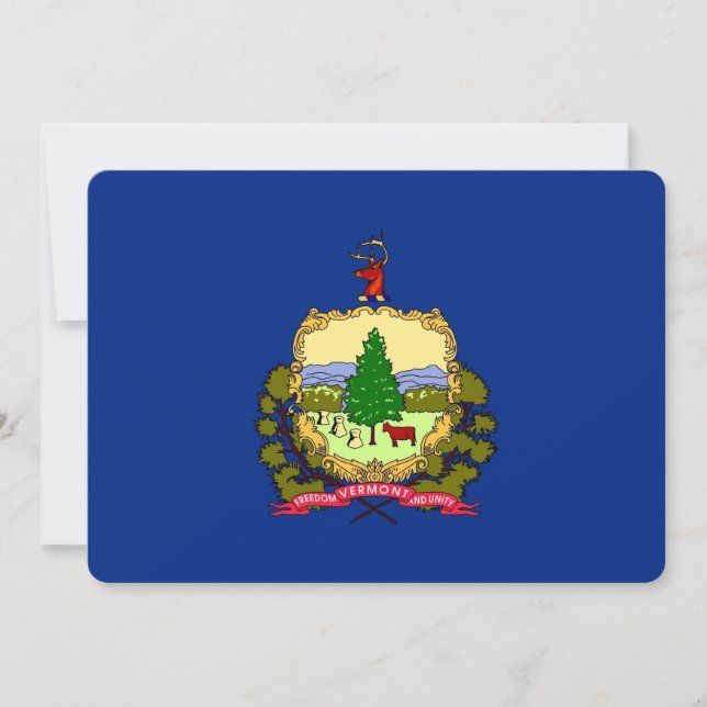 Patriotic invitations with Vermont Flag (Front)