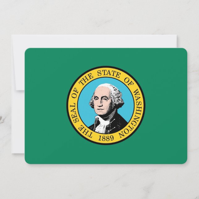 Patriotic invitations with Washington State Flag (Front)