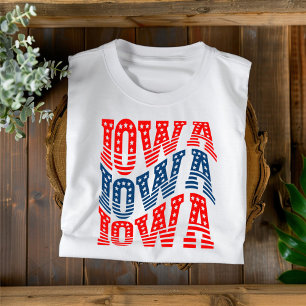 Patriotic Iowa Red and Blue Boho T-Shirt