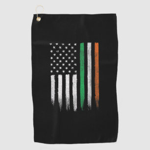 Patriotic Irish American Flag Ireland St. Patrick' Golf Towel