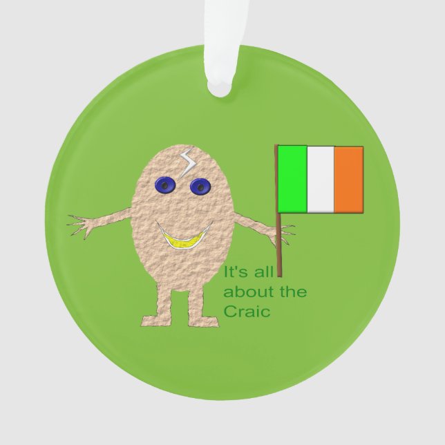 Patriotic Irish Egg Acrylic Ornament (Front)