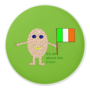 Patriotic Irish Egg Ceramic Knob