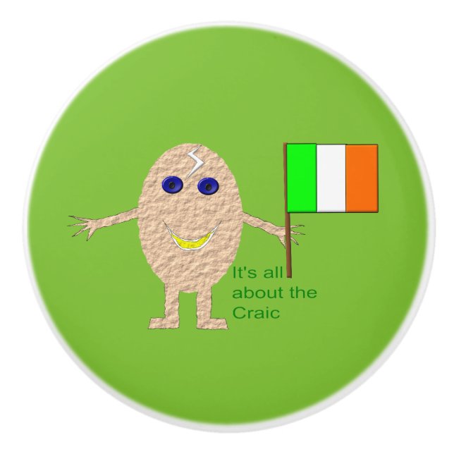 Patriotic Irish Egg Ceramic Knob (Front)
