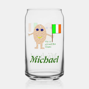 Patriotic Irish Egg Custom Name Can Glass
