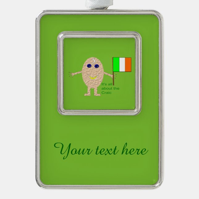 Patriotic Irish Egg Custom Ornament (Front)