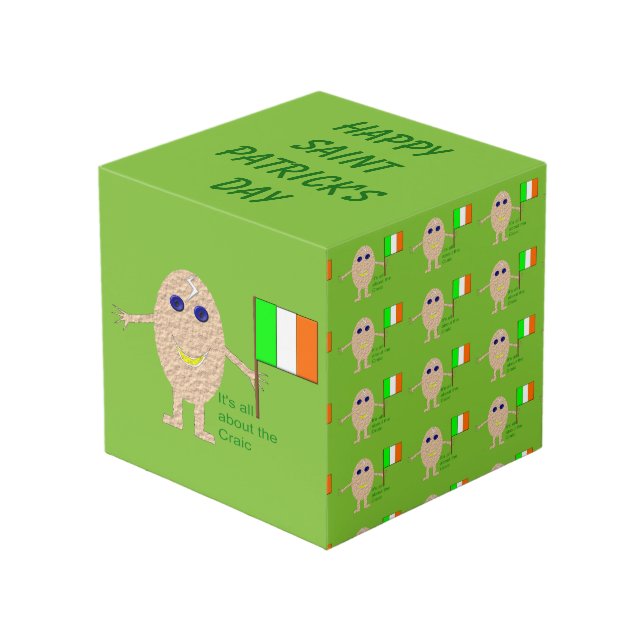 Patriotic Irish Egg Custom Photo Cube (Front Angled)