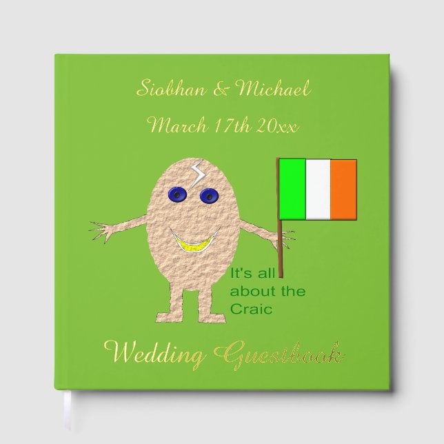 Patriotic Irish Egg Custom Wedding Guest Book (Front)