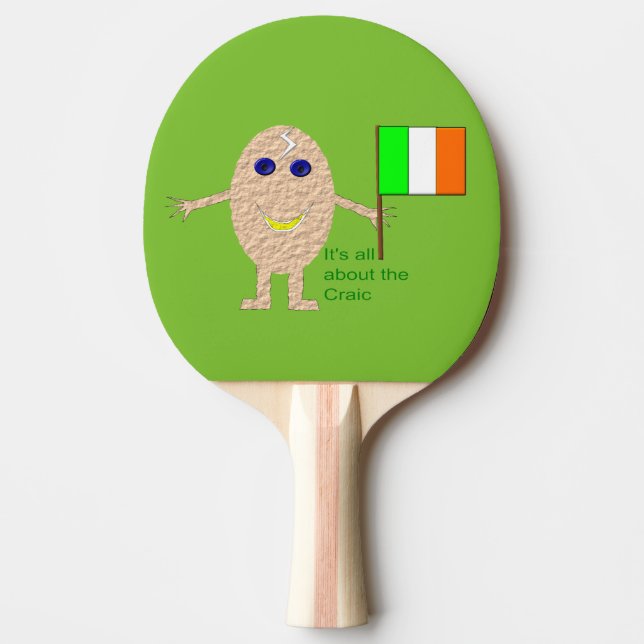 Patriotic Irish Egg Ping Pong Paddle (Front)