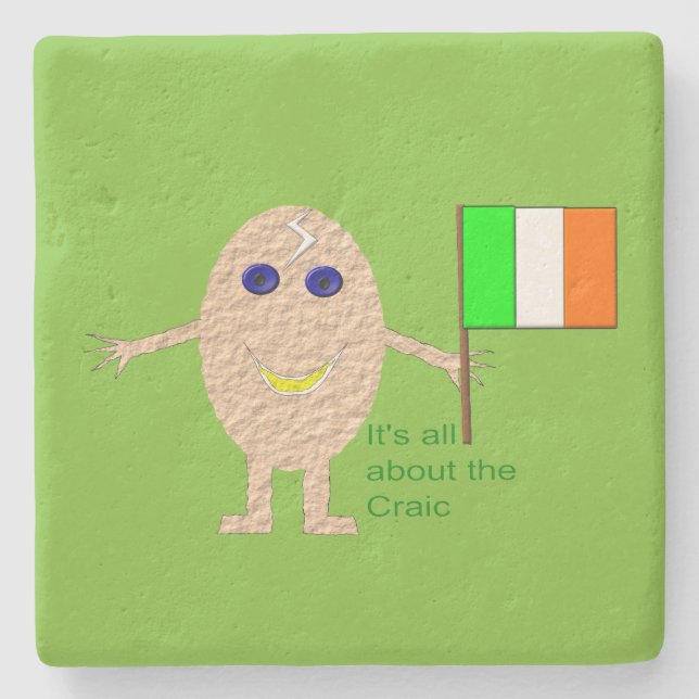 Patriotic Irish Egg Stone Coaster (Front)