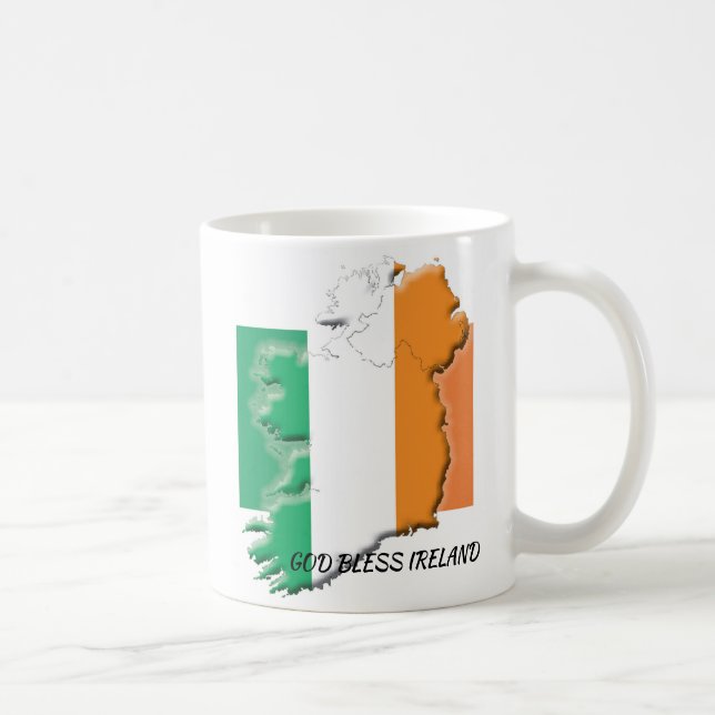 Patriotic IRISH FLAG God Bless Ireland Coffee Mug (Right)
