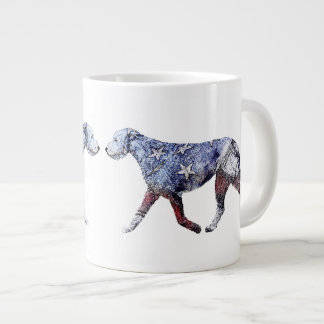 Patriotic Irish Wolfhound Large Coffee Mug