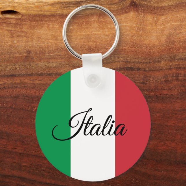 Patriotic Italian Flag keychain, Italy fashion Key Ring (Front)